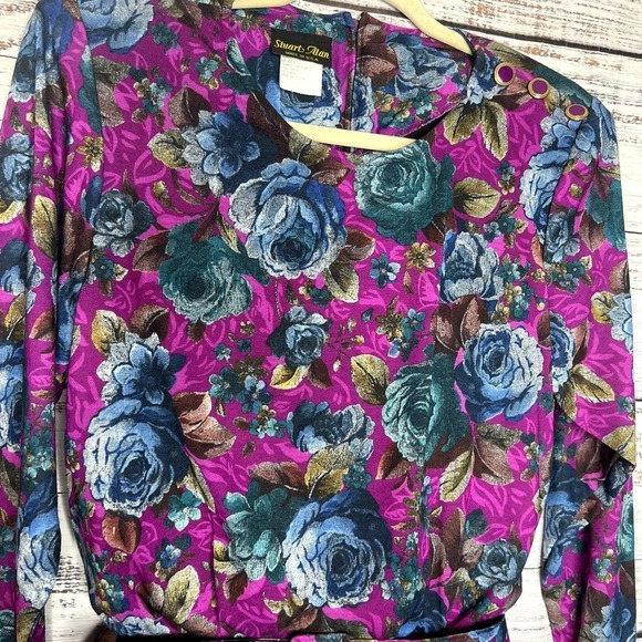 Vintage Stuart Alan Cottage Core Floral Dress Prairie Pleated NWT Deadstock 8 - Picture 4 of 7